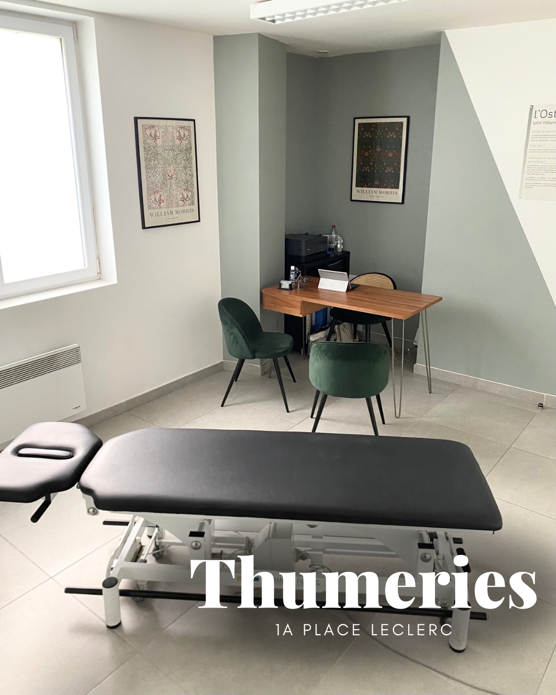 Intérieur du cabinet d'ostéopathie de Thumeries